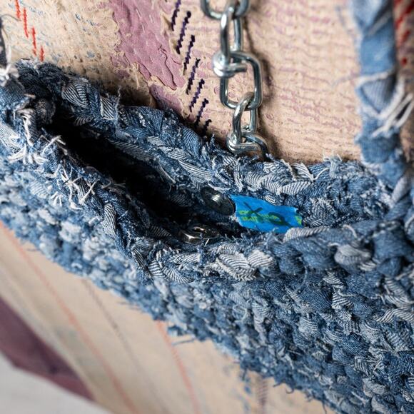 Upcycled Crochet Baguette Bag |crochet Shoulder Bag - Picture 6 of 6